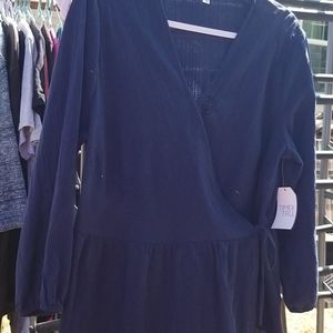 Time and Tru  navy wrap top